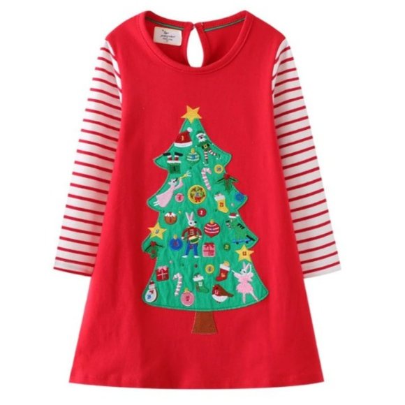 Other - Christmas Tree Red Long Sleeve Tunic Shirt Dress